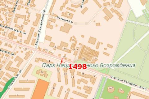 Билборд B в Тернополе, 3x6  Степана Бандери просп., 78 схема