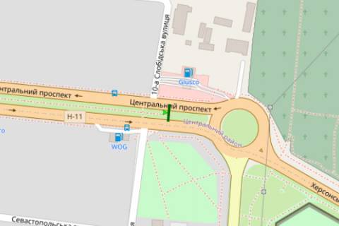 Билборд B в Николаеве, 3x6  Центральний просп. (Леніна просп.) - 10 Слобідська вул. (Луначарського вул.), (№1) схема
