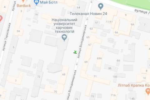 Бэклайт A в Киеве, 1.2x1.8  Володимирська вул., 66 схема