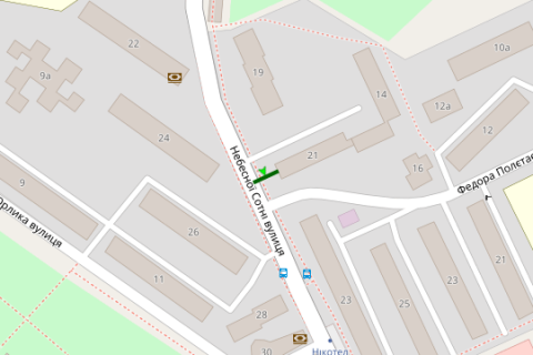Billboard B in Chernivtsi, 3x6  Nebesnoi Sotni st., 21 - Poletaeva st. scheme