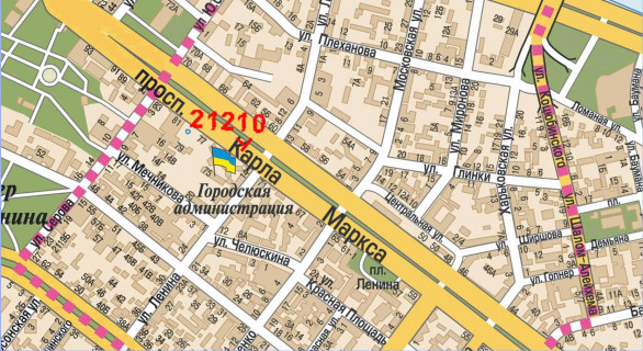Бэклайт A в Днепр (Днепропетровск), 1.2x1.8  Дмитра Яворницького (Карла Маркса) просп. - Воскресенська вул. (Леніна вул.), (зупинка) №7 схема