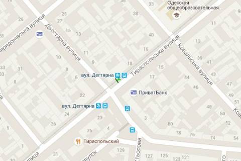 Нестандарт A у Одесі, 1.2x1.8  Тираспольська вул., 20 - Дьогтярна вул. (остановка) схема
