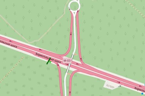 Билборд B в Киеве, 3x6  Бориспільське шосе, 5,1 км від Києва (у напрямку Києва) схема