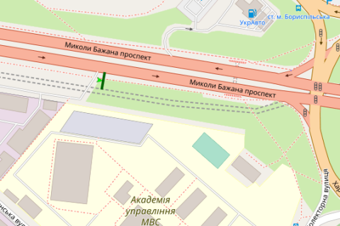 Prismatron, Prism A in Kyiv Mikoli Bazana prosp., 250 metriv do Har'kivs'koi pl. - 274002 scheme