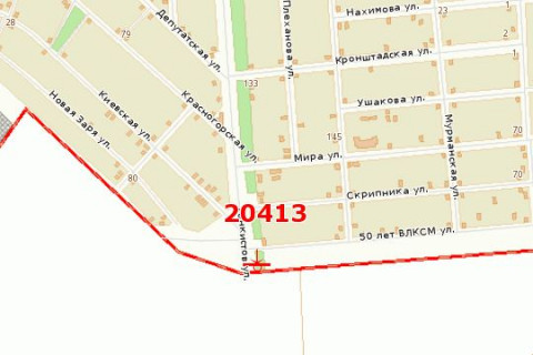 Білборд, Бігборд (Борд)  B у Василівці, 3x6  Танкістів вул. - Анатолія Солов’яненка вул. (50 років ВЛКСМ вул.) схема