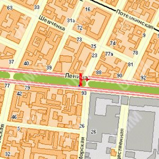 Бэклайт A в Николаеве, 1.2x1.8  Центральний просп. (Леніна просп.) - Мала Морська вул., (№2) схема