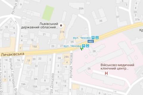 Бэклайт B в Львове, 1.2x1.8  Личаківська вул., 28 схема