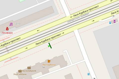 Билборд A в Киеве, 3x6  Леся Курбаса просп., 5 В - Миколи Руденка бульвар (Кольцова бульвар) схема