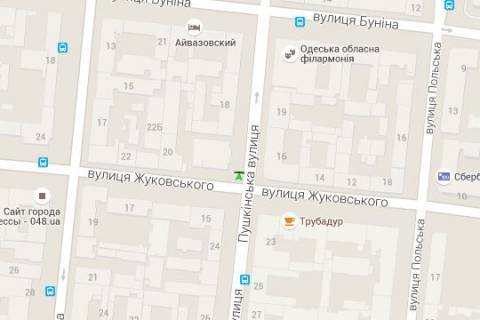 Скроллер A в Одессе, 1.2x1.8  Італійська вул. (Пушкінська)., 20 - Святослава Караванського вул. (Жуковського) - 128384 схема