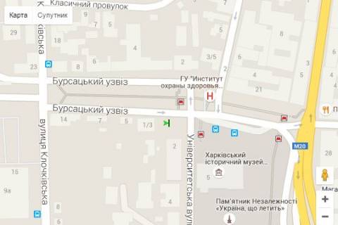 Ситилайт A в Васильевке, 1.2x1.8  Бурсацький узвіз - Університетська вул. схема
