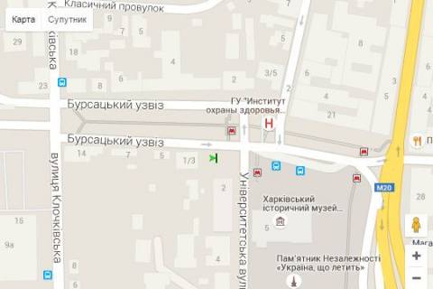 Ситилайт A в Харькове, 1.2x1.8  Бурсацький узвіз - Університетська вул. схема