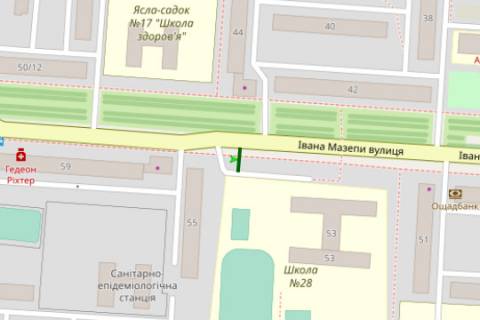 Билборд A в Полтаве, 3x6  вул. Івана Мазепи (Калініна)., 55 схема