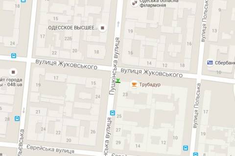 Backlight B in Odessa, 1.2x1.8  Puskins'ka st., 23 - Zukovs'kogo st. scheme