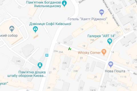 Бэклайт B в Киеве, 1.2x1.8  Софіївська вул., 25 схема