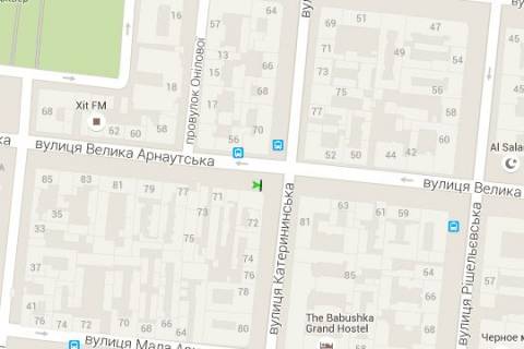 Бэклайт B в Одессе, 1.2x1.8  Велика Арнаутська вул., 69 - Єкатеринінська вул., 72 схема