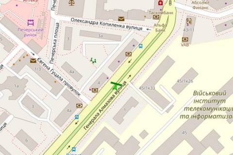 Scrolller, Scroll A in Kyiv, 1.2x1.8  Almazova Generala st. (Kutuzova st.), 1 na rozdiluval'nij smuzi (u napramku Suvorova st.) - 274223 scheme