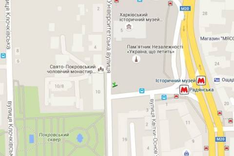 Бэклайт B в Харькове, 1.2x3.6  Конституції пл. - Університетська вул., (колона) (сторона С) схема