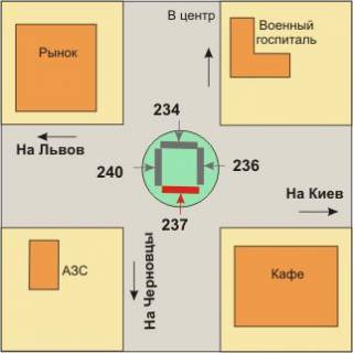 Билборд A в Васильевке, 3x6  ринок Аеродром (Черновцы) схема