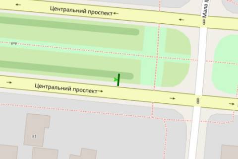 Ситилайт A в Николаеве, 1.2x1.8  Центральний просп. (Леніна просп.) - Мала Морська вул., (№1) схема