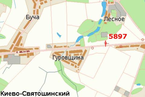Билборд A на трассах Киевской области, 3x6  Київ - Житомир, 17км+050м від Києва (справа у напрямку  м.Житомира) схема