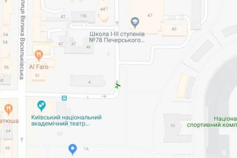 Ситилайт A в Киеве, 1.2x1.8  Шота Руставелі вул., напроти вул.Жилянська ,4 схема