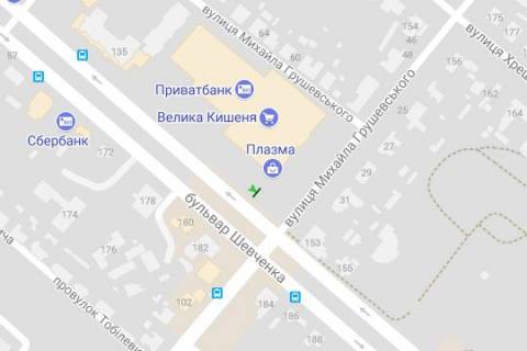 Ситилайт B в Васильевке, 1.2x1.8  Шевченка бульв. - Грушевського вул. схема