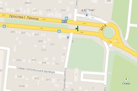 Билборд A в Васильевке, 3x6  Центральний просп. (Леніна просп.) - 10 Слобідська вул. (Луначарського вул.), (№2) схема