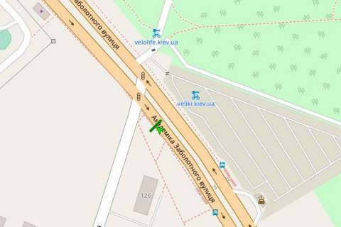 Билборд B в Киеве, 3x6  Академіка Заболотного вул., 126/1 (у напрямку Одеської пл.) схема