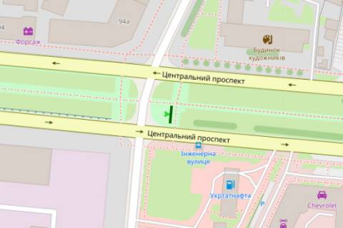 Призма A в Николаеве, 3x6  Центральний просп. (Леніна просп.) - Iнженерна вул., (призма) №2 - 67057 схема