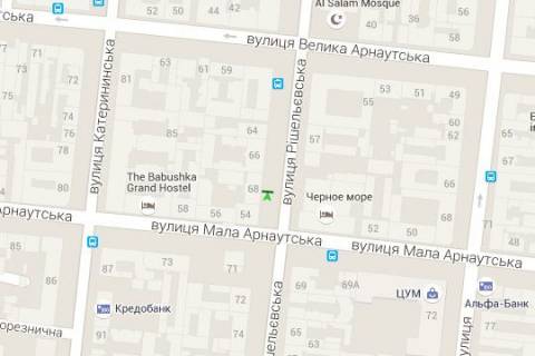 Ситилайт B в Одессе, 1.2x1.8  Рішельєвська вул., 68 (направл від залізн. вокзала) схема