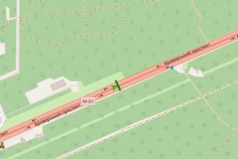 Билборд A в Киеве Броварський просп.,  на розподілювачі №5 (в напрямку Броварів) схема