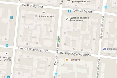 Нестандарт B в Одессе, 1.2x1.8  Італійська вул. (Пушкінська). - Святослава Караванського вул. (Жуковського). (остановка) схема