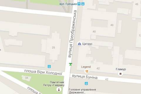 Ситилайт A в Одессе, 1.2x1.8  Преображенська вул., 42 - Строкатої Ніни вул. (Буніна) схема