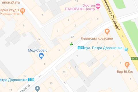 Ситилайт B в Львове, 1.2x1.8  Петра Дорошенко вул., (№1) схема