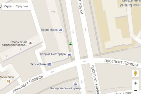 Беклайт A у Харкові, 1.2x1.8  Науки просп. (Леніна просп.), 3 (№1) схема