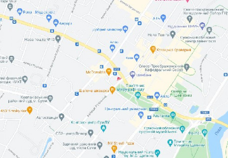 Видеоборд A в Сумах, 2.3x3.14  Кузнечна вул., (розширення 480х336) - 662696 схема