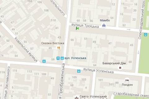 Бэклайт B в Одессе, 1.2x1.8  Троїцька вул., 51 - Преображенська вул. схема