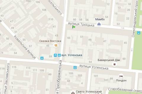 Ситилайт B в Одессе, 1.2x1.8  Троїцька вул., 51 - Преображенська вул. схема