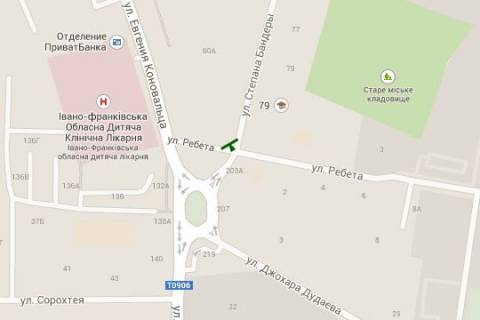 Билборд A в Васильевке, 3x6  Степана Бандери вул. - Ребета вул. схема