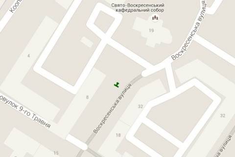 Бэклайт A в Сумах, 1.2x1.8  Воскресенська вул., 15 (№1) (Пішохідна зона) схема