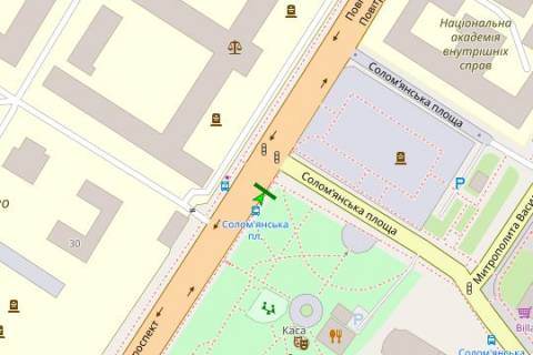 Скроллер A в Киеве, 2.3x3.14  просп. Повітряних Сил (Повітрофлотський)., , напроти буд. 28 - Солом`янська пл. - 273529 схема