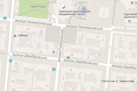 Ситилайт B в Одессе, 1.2x1.8  Дерибасівска вул., 10 - Рішельєвська вул. схема