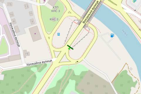 Билборд A в Кропивницкий (Кировоград), 3x6  Вокзальна вул. (Жовтневої Революції вул.), (міст) схема