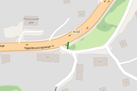 Билборд A в Житомире, 3x6  Чуднівська вул. (Черняховського вул.), 49 схема