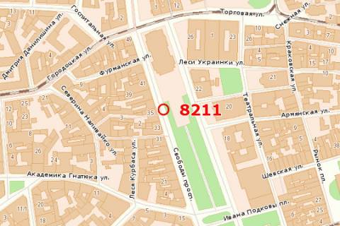 Беклайт A у Львові, 1.2x3.6  Свободи просп., 33 схема