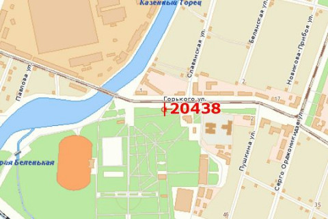 Билборд B в Краматорске Конрада Гампера вул. (Горького вул.) (сад Бернацького) схема