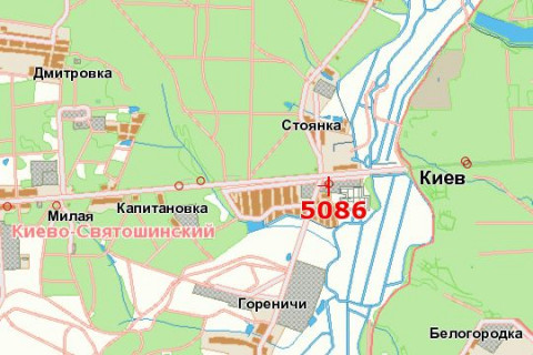 Билборд A в Васильевке, 3x6  Київ - Житомир, 08 км+800м до Києва (в напр. Києва (с. Горенычи)) схема