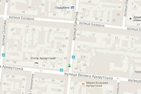 Ситилайт A в Одессе, 1.2x1.8  Канатна вул. - Велика Арнаутська вул. схема