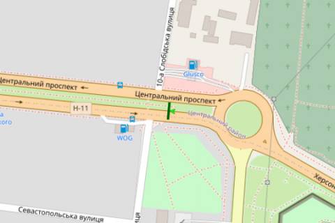 Призма A в Николаеве, 3x6  Центральний просп. (Леніна просп.) - 10 Слобідська вул. (Луначарського вул.), (№2) (призма (конструкція ліворуч)) - 41927 схема
