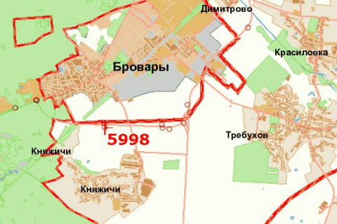 Білборд, Бігборд (Борд)  B у Василівці, 3x6  Київ - Чернігів, 10 км + 700 м (зліва в  напр.г.Київ 3км. до Броварів) схема